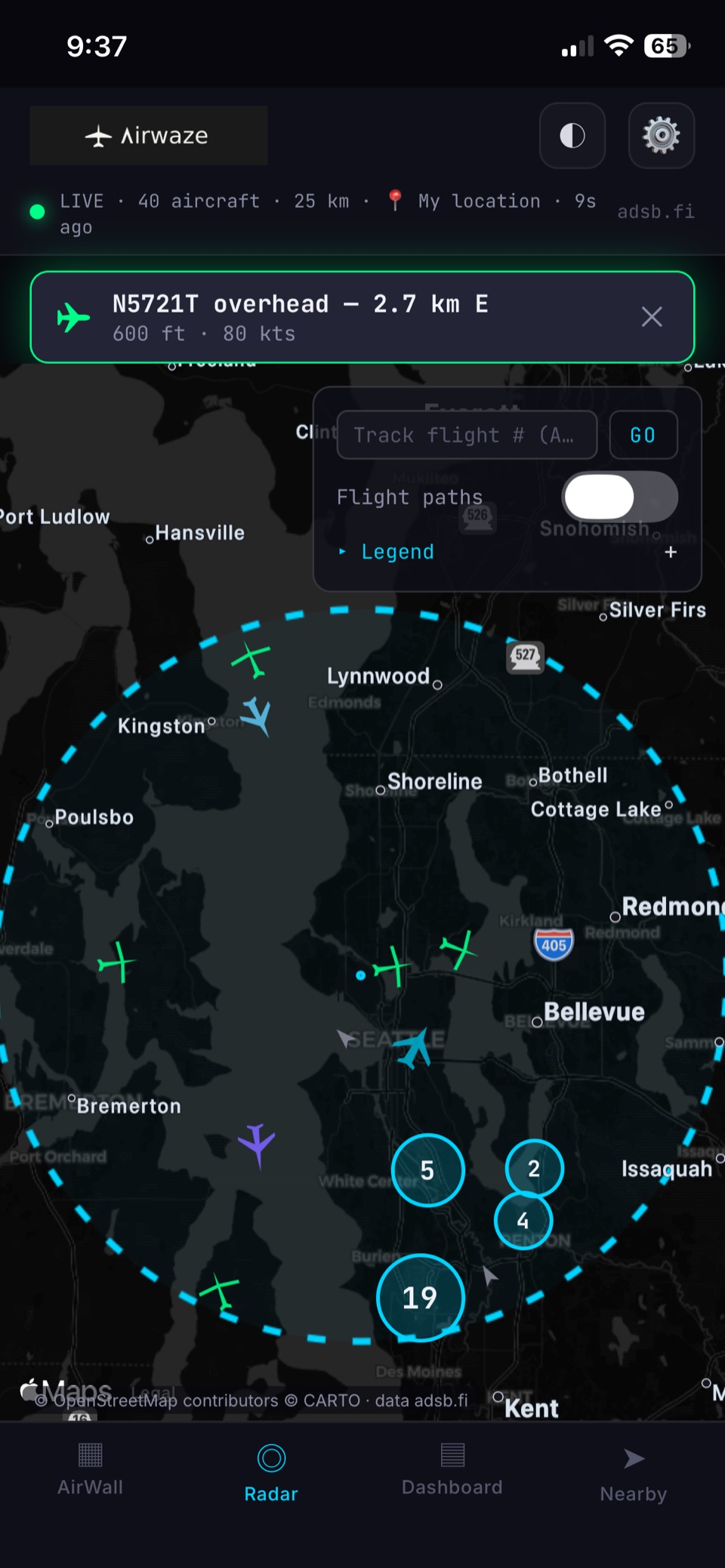 Radar screenshot